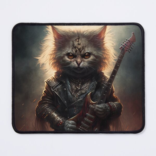 Item preview, Heavy metal cat designed and sold by Skull-Breakfast.