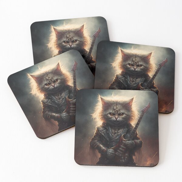Artikelvorschau, Heavy-Metal-Katze entworfen und verkauft von Skull-Breakfast.
