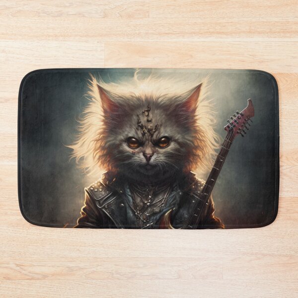 Item preview, Heavy metal cat designed and sold by Skull-Breakfast.