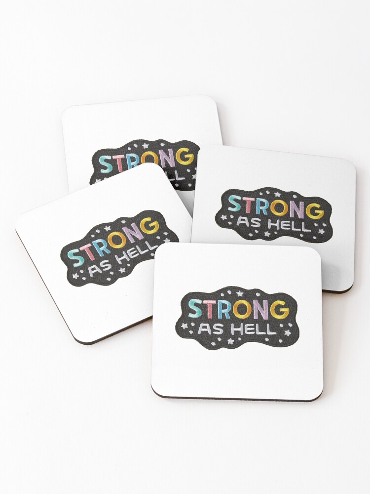 Thumbnail 1 of 5, Coasters (Set of 4), Strong Sticker designed and sold by designolo.