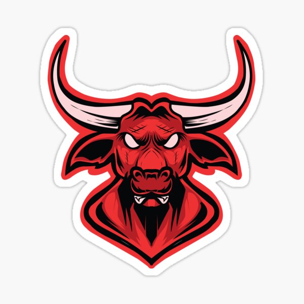 Angry & Scary Red Bull Sticker for Sale by Jana01