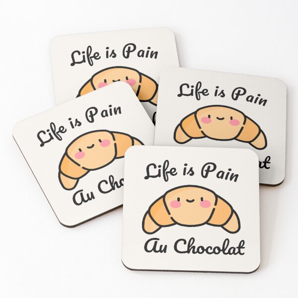 Item preview, Funny French Pastry gift - Life is Pain au Chocolat  designed and sold by art-and-sticker.