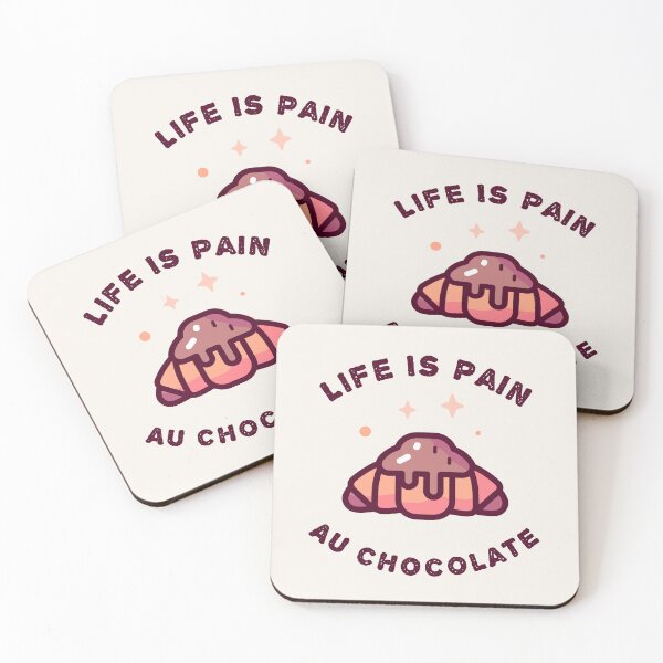 Item preview, French funny Pastry gift - Life is Pain au Chocolate designed and sold by art-and-sticker.