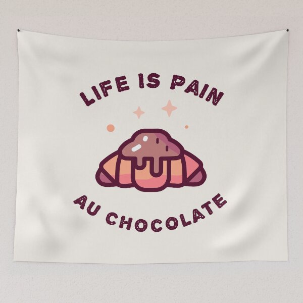 Item preview, French funny Pastry gift - Life is Pain au Chocolate designed and sold by art-and-sticker.