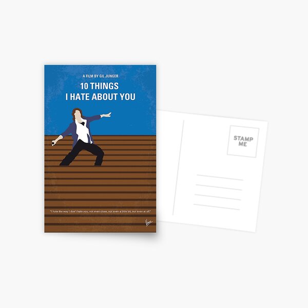 No850 My 10 Things I Hate About You minimal movie poster Postcard