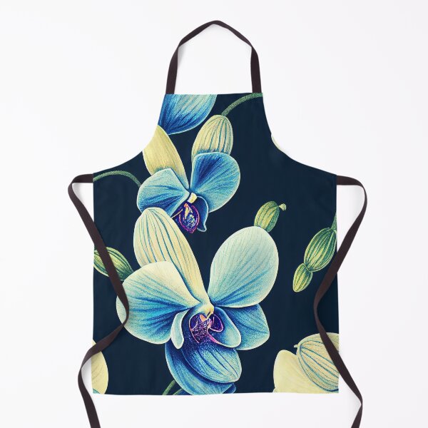 Item preview, Florally Orchids in Blue designed and sold by Patternifico.