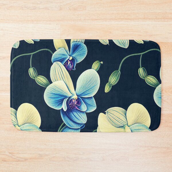 Item preview, Florally Orchids in Blue designed and sold by Patternifico.