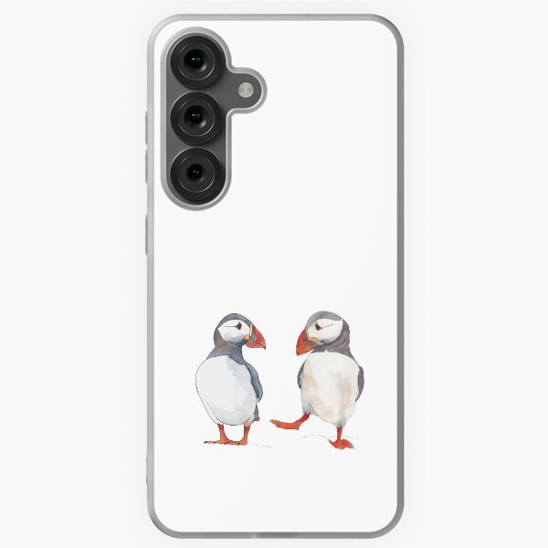 Item preview, Puffin friends dancing - illustration designed and sold by Kitty van den Heuvel.