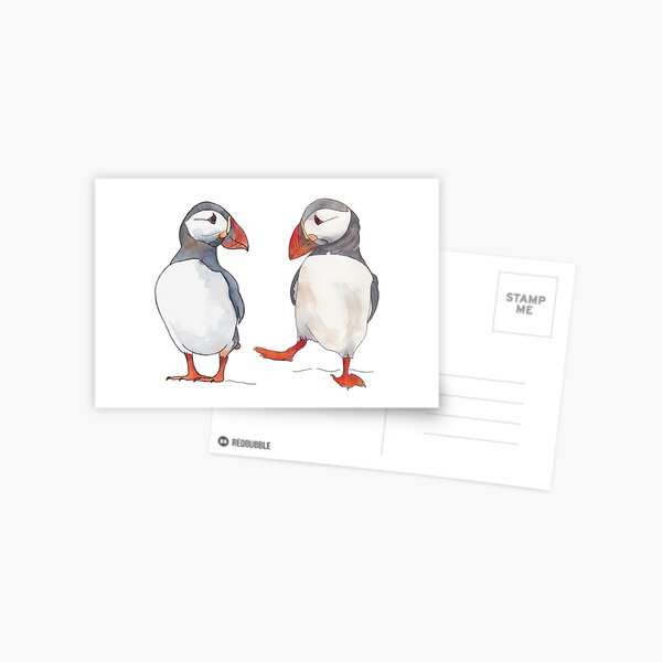 Item preview, Puffin friends dancing - illustration designed and sold by kittyvdheuvel.