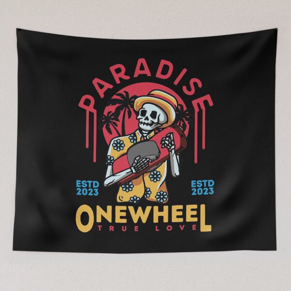 Item preview,  onewheel paradise artwork -Skeleton hugging a onewheel designed and sold by QUEEN-WIVER.
