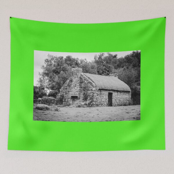 Item preview, Antrim Thatched Cottage bw Northern Ireland designed and sold by eddiebarronshop.
