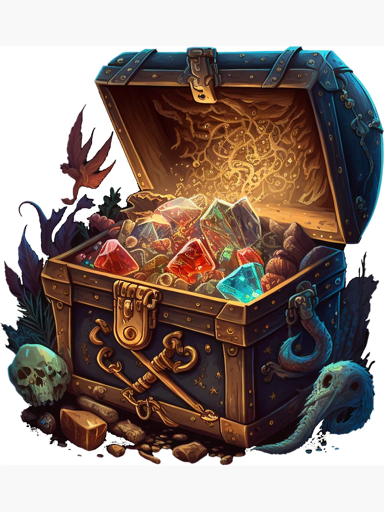 Digital Graphic of Treasure Chest Fantasy Art Object Art