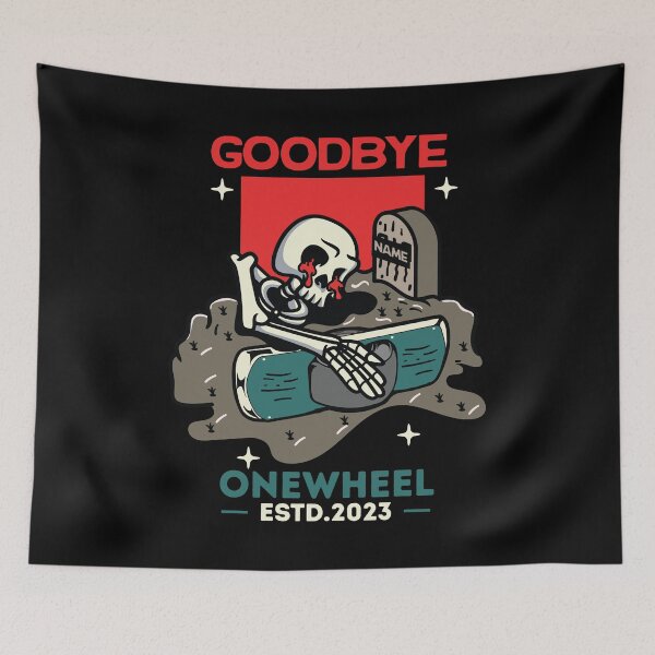 Item preview, onewheel artwork -Skeleton hugging a onewheel designed and sold by QUEEN-WIVER.