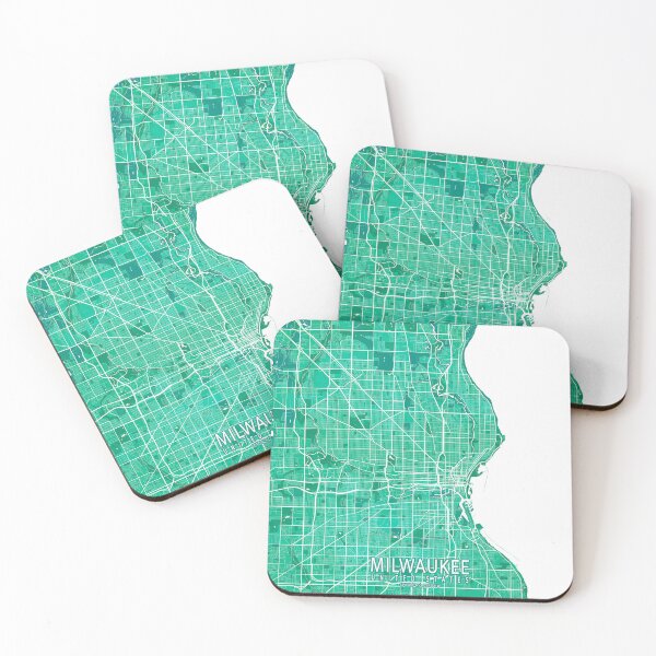 Item preview, Milwaukee City Map of Wisconsin, USA - Watercolor designed and sold by deMAP.