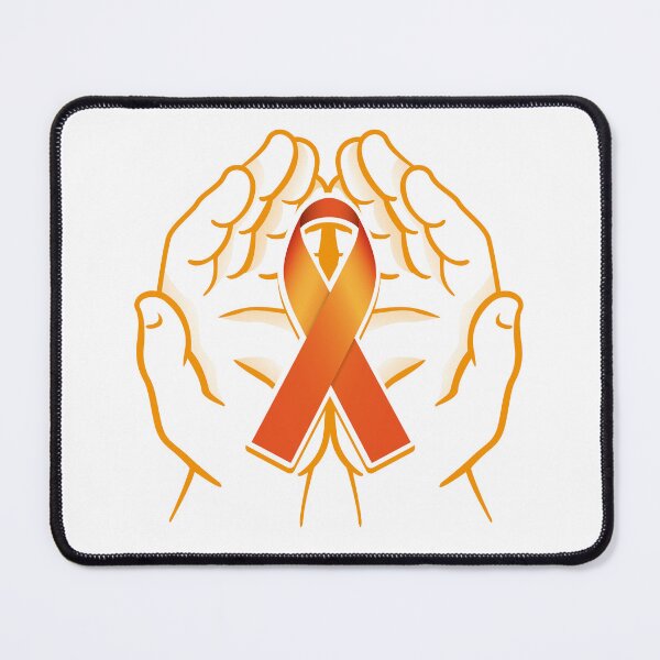Item preview, Orange ribbon supported in the hands. Ideal for awareness and education campaigns designed and sold by LucianoCosmo.