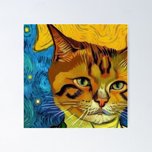 Item preview,  Cat Van Gogh Style #1 designed and sold by cardia1991.