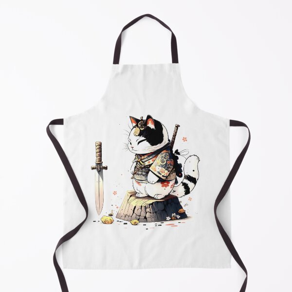 Item preview, Cute maneki neko cat samurai designed and sold by Christolamber.