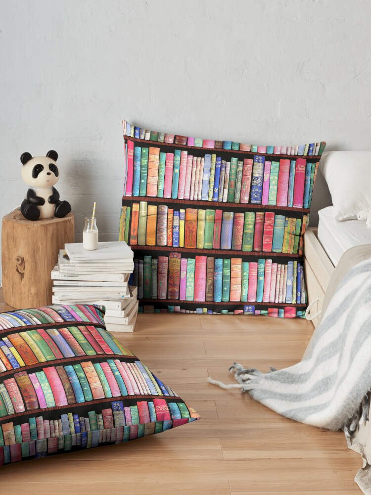 Alternate view of Bookworm Antique book library, vintage book shelf Floor Pillow