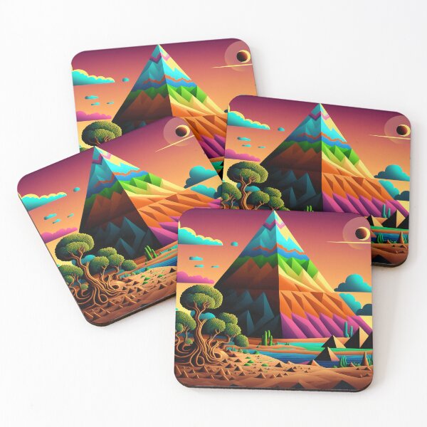 Artikelvorschau, Trippy Pyramidenlandschaft entworfen und verkauft von DrWhoDesign.