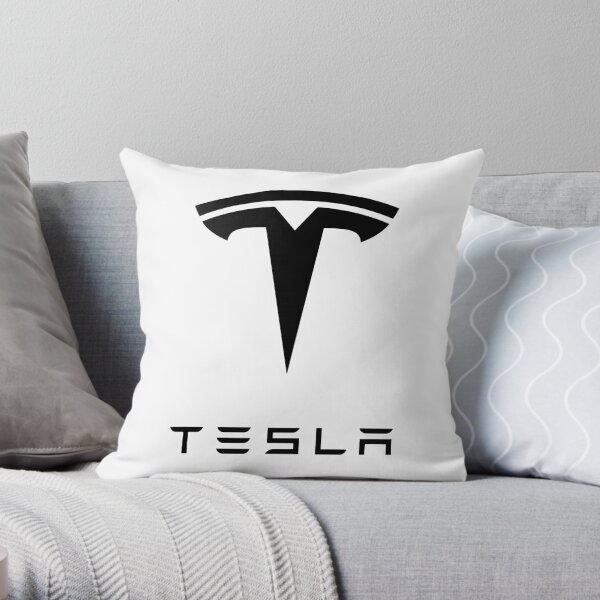 tesla logo Throw Pillow