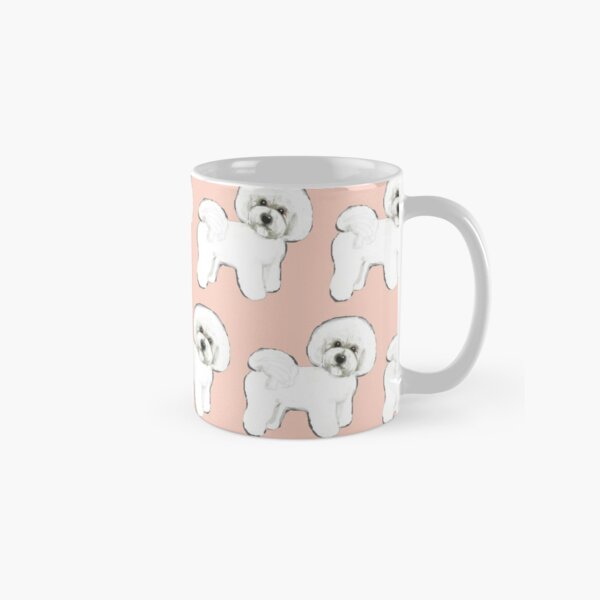 Bichon Frise dogs on Peach Classic Mug