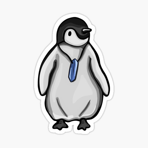 Penguin with Chew Necklace Sticker