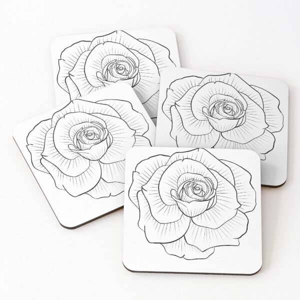 Item preview, Illustrated black and white rose design  designed and sold by Sensilla.