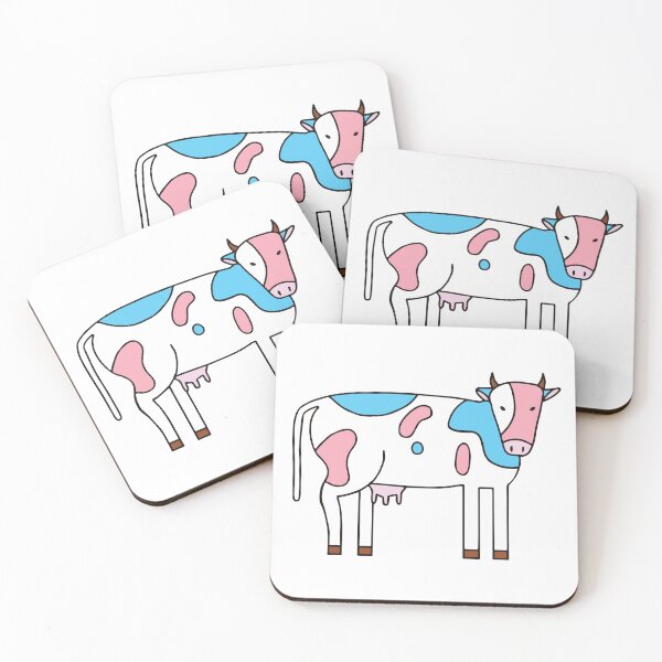 Item preview, Subtle Trans Pride Flag Colors Cow designed and sold by Softsi.