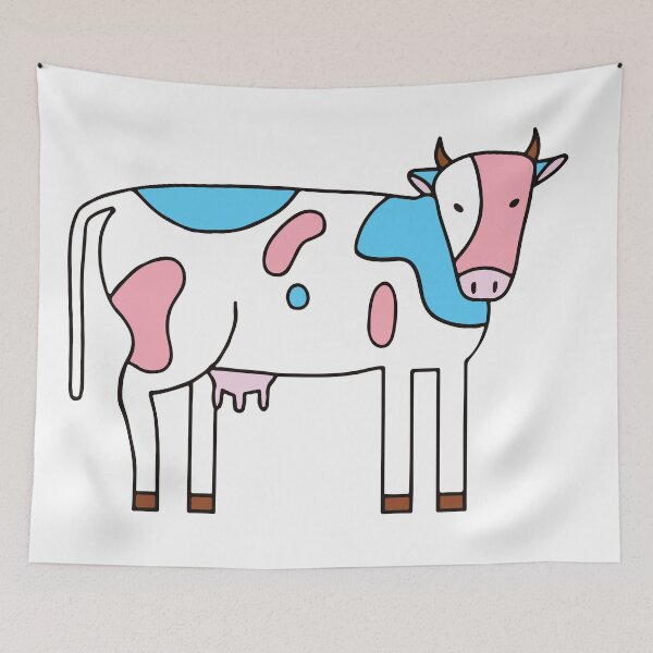 Item preview, Subtle Trans Pride Flag Colors Cow designed and sold by Softsi.