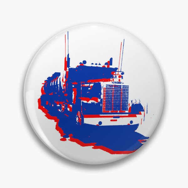 Item preview, Freightliner classic 1980s big rig truck monoblock red, white and blue designed and sold by soitwouldseem.