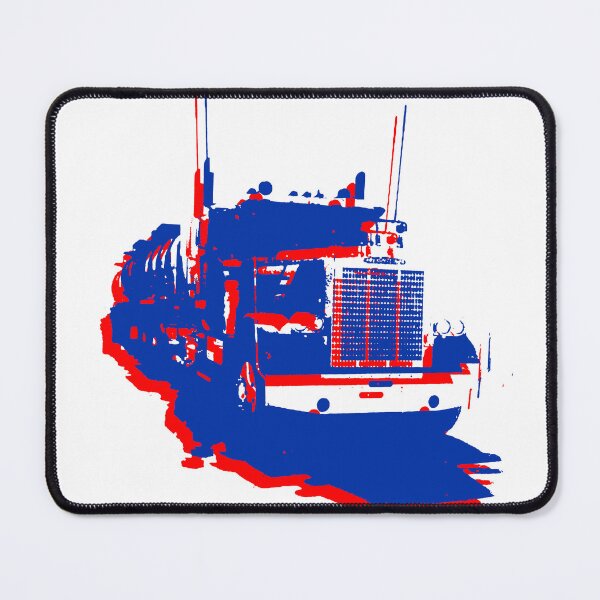 Item preview, Freightliner classic 1980s big rig truck monoblock red, white and blue designed and sold by soitwouldseem.