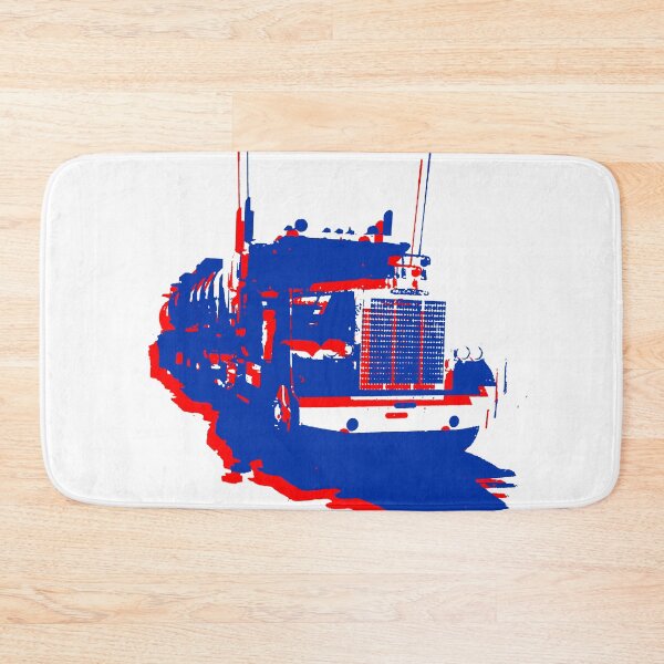 Item preview, Freightliner classic 1980s big rig truck monoblock red, white and blue designed and sold by soitwouldseem.