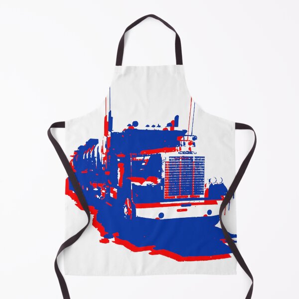 Item preview, Freightliner classic 1980s big rig truck monoblock red, white and blue designed and sold by soitwouldseem.