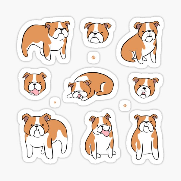 Item preview, English Bulldog illustration pack  designed and sold by Yarafantasyart.