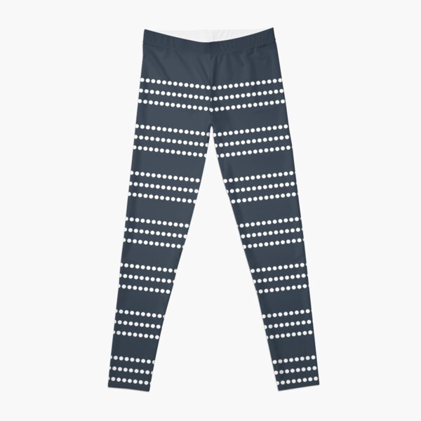 Aqua blue and White stripes lines - horizontal Leggings by Art by  Simplicity of life