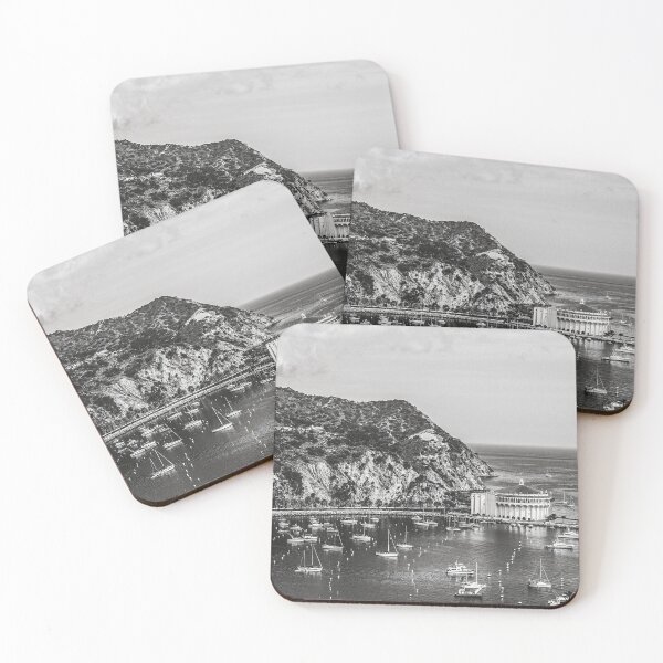 Item preview, Achromo Cali- Santa Catalina Island, California Black and White Landscape Photography designed and sold by BossyCatHome.