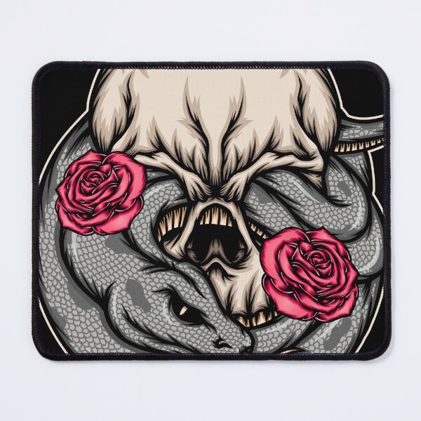 Item preview, Snake skull with roses illustration designed and sold by WODEXZ.