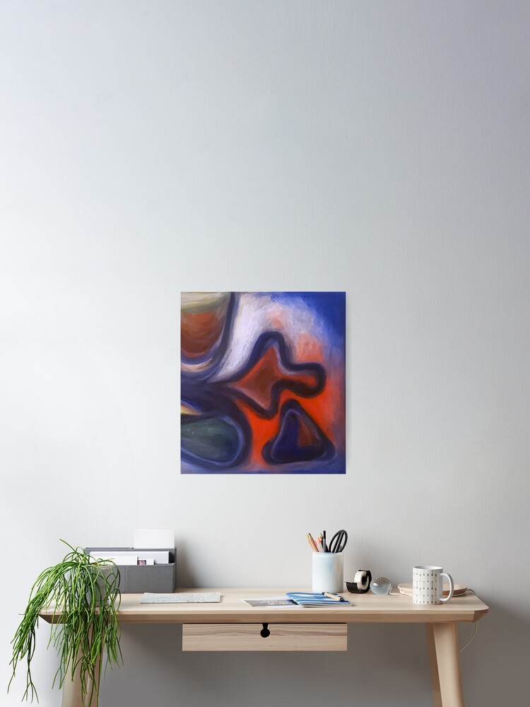 Abstract art, painting in oil bars on canvas. | Poster