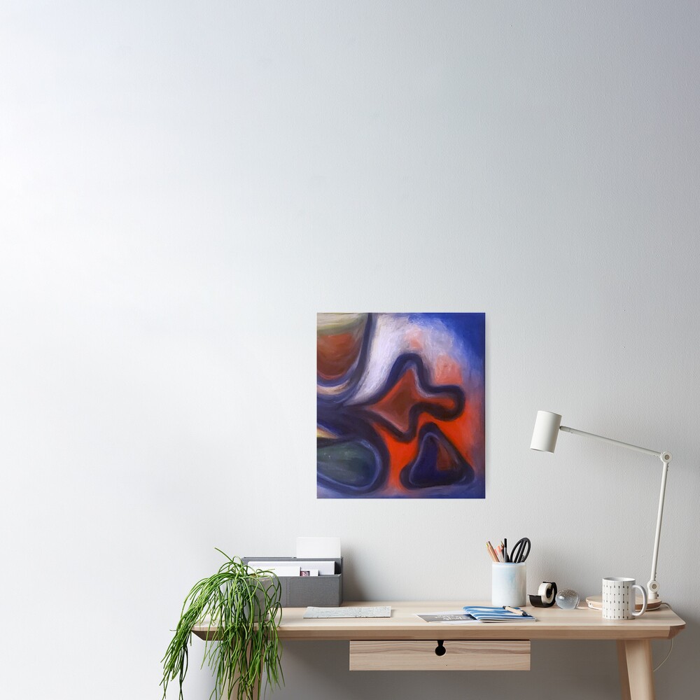 Abstract art, painting in oil bars on canvas. | Poster