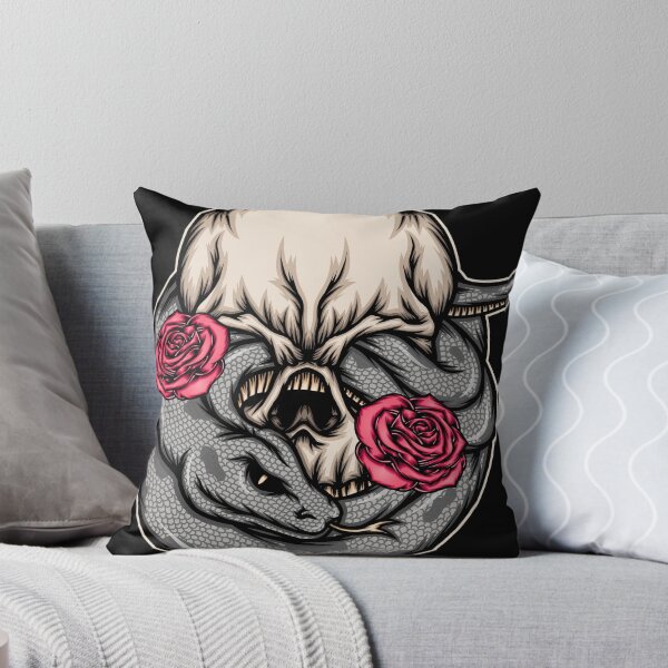 Item preview, Snake skull with roses illustration designed and sold by WODEXZ.