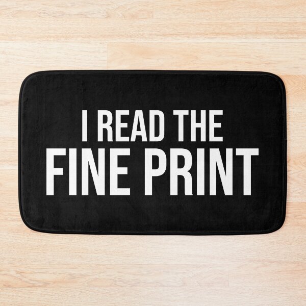 Item preview, I read the fine print. Funny reading quote. designed and sold by SweetLog.