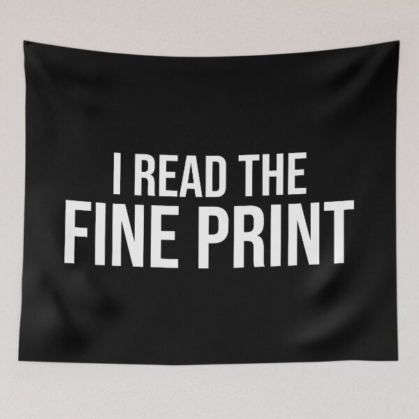 Item preview, I read the fine print. Funny reading quote. designed and sold by SweetLog.