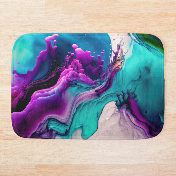 Item preview, Purple and blue Abstract fluid art  Luxurious Metallic Ink Art,Flowing Abstract Painting Art designed and sold by Dear--moon.
