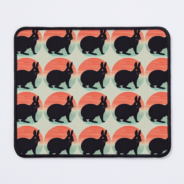 Item preview, Cute Black Otter Netherland Dwarf Rabbit Retro Sunset  designed and sold by wigobun.