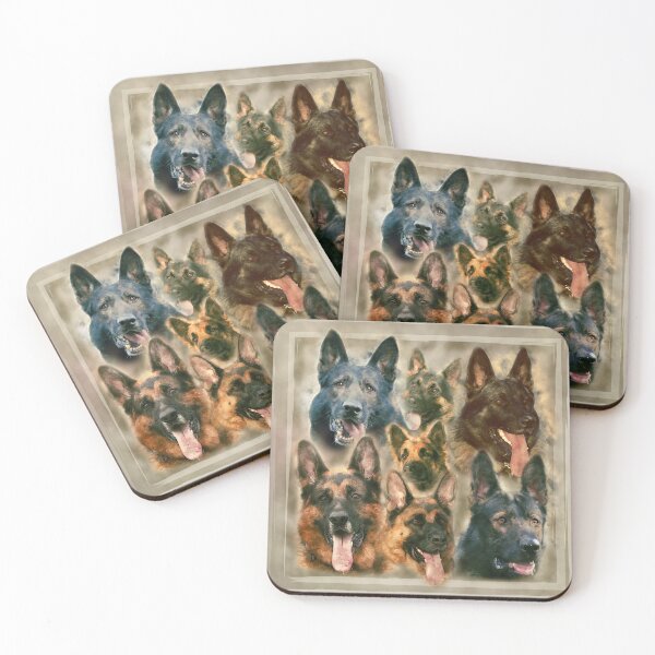 Item preview, Perro de pastor alemán - GSD Collage de acuarela designed and sold by k9printart.
