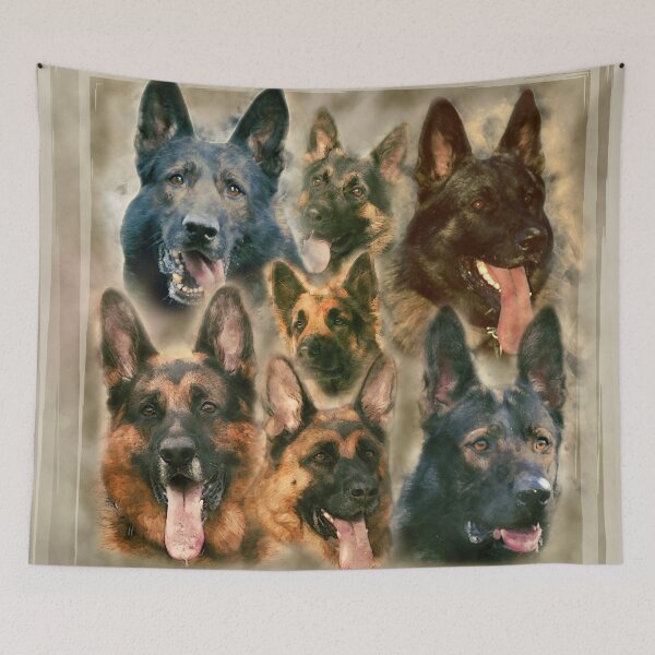 Item preview, German Shepherd dog - GSD Watercolor collage designed and sold by k9printart.