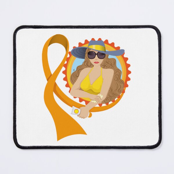 Item preview, Woman applying sunscreen to prevent skin cancer. orange december awareness designed and sold by LucianoCosmo.