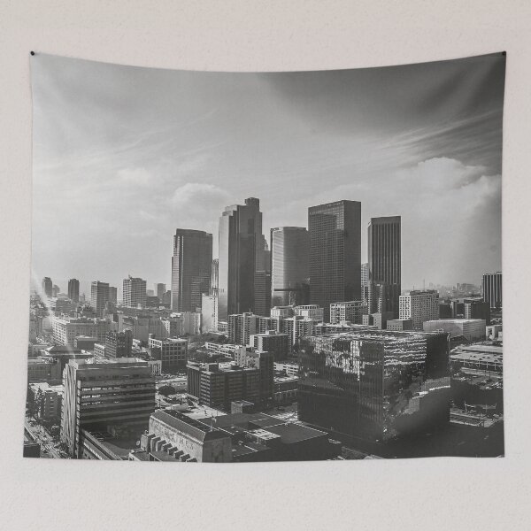 Item preview, Achromo Cali-Downtown Los Angeles, , California Black and White Landscape Photography designed and sold by BossyCatHome.