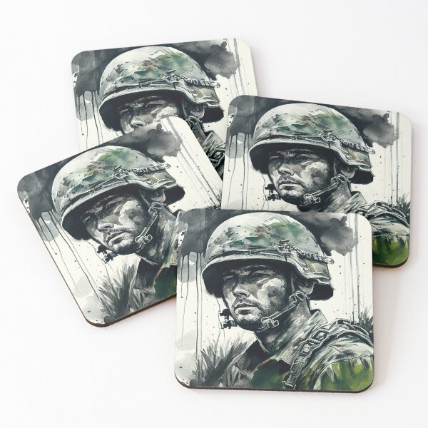 Item preview, Vietnam Soldier Watercolor Painting designed and sold by TortillaChief.