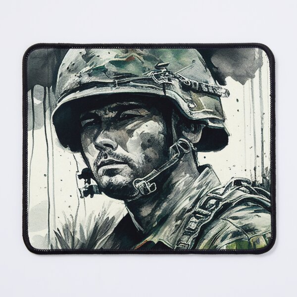 Item preview, Vietnam Soldier Watercolor Painting designed and sold by TortillaChief.